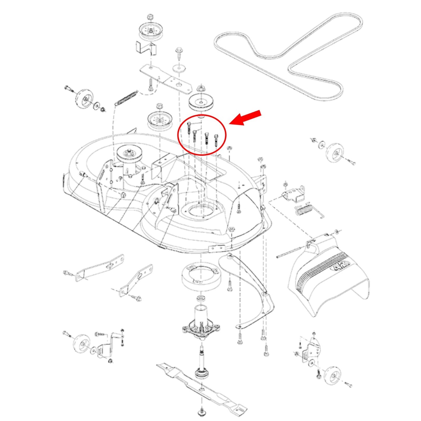 Blade Spindle Hex Head Screw Bolt for Husqvarna, Poulan - 584953901, 539107630