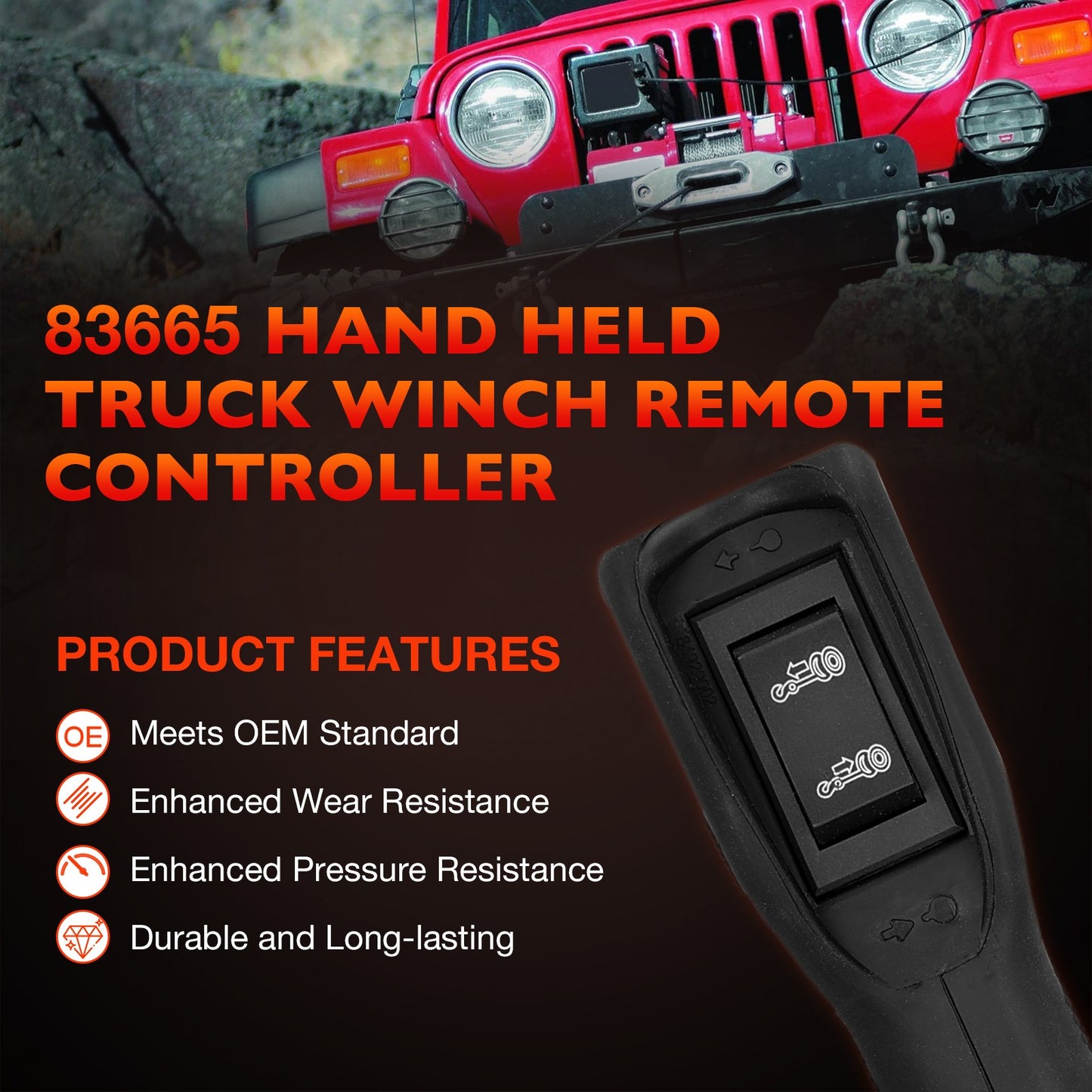 83665 Winch Remote Control For Warn M8000 M10000 M12000 HS9500 Winch Controller