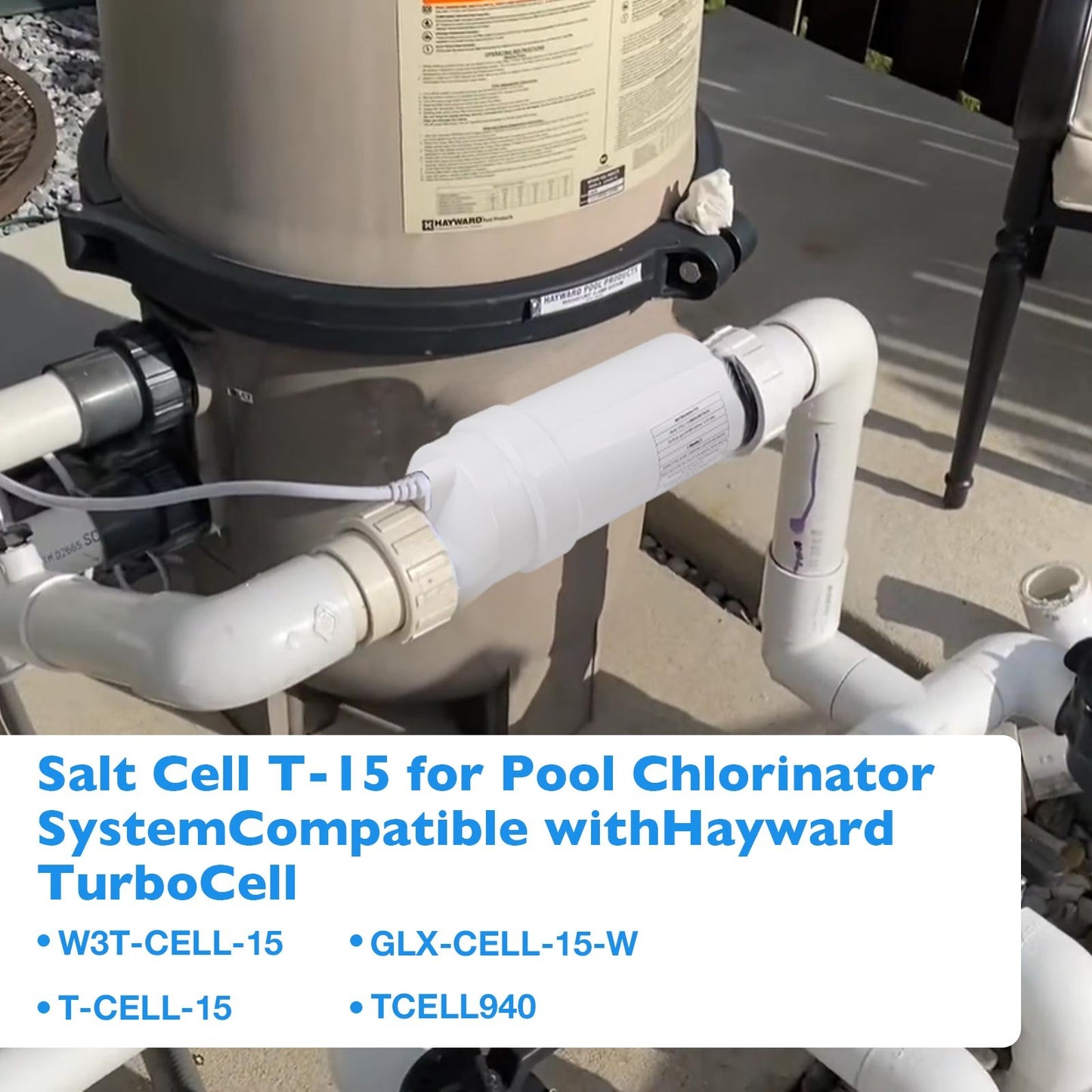 Salt Cell T-15 For Hayward Turbo TCELL940 W3T-CELL-15 40000 Gal In-Ground Pools