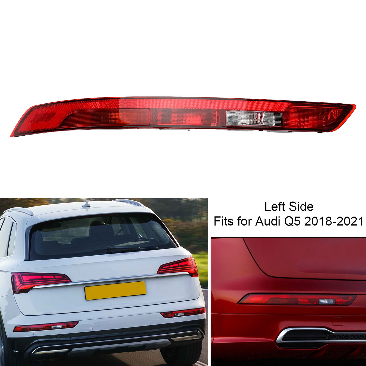 Left Rear Bumper Lower Tail Light Brake Stop Lamp For Audi Q5 US Version 2018-21