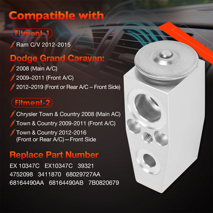 AC Expansion Valve Kit For 2008-2019 Dodge Grand Caravan Chrysler Town & Country