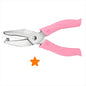 US DIY Paper Punch Puncher w/ Pink Grip Star Shape Hole Cutter Tools Craft New
