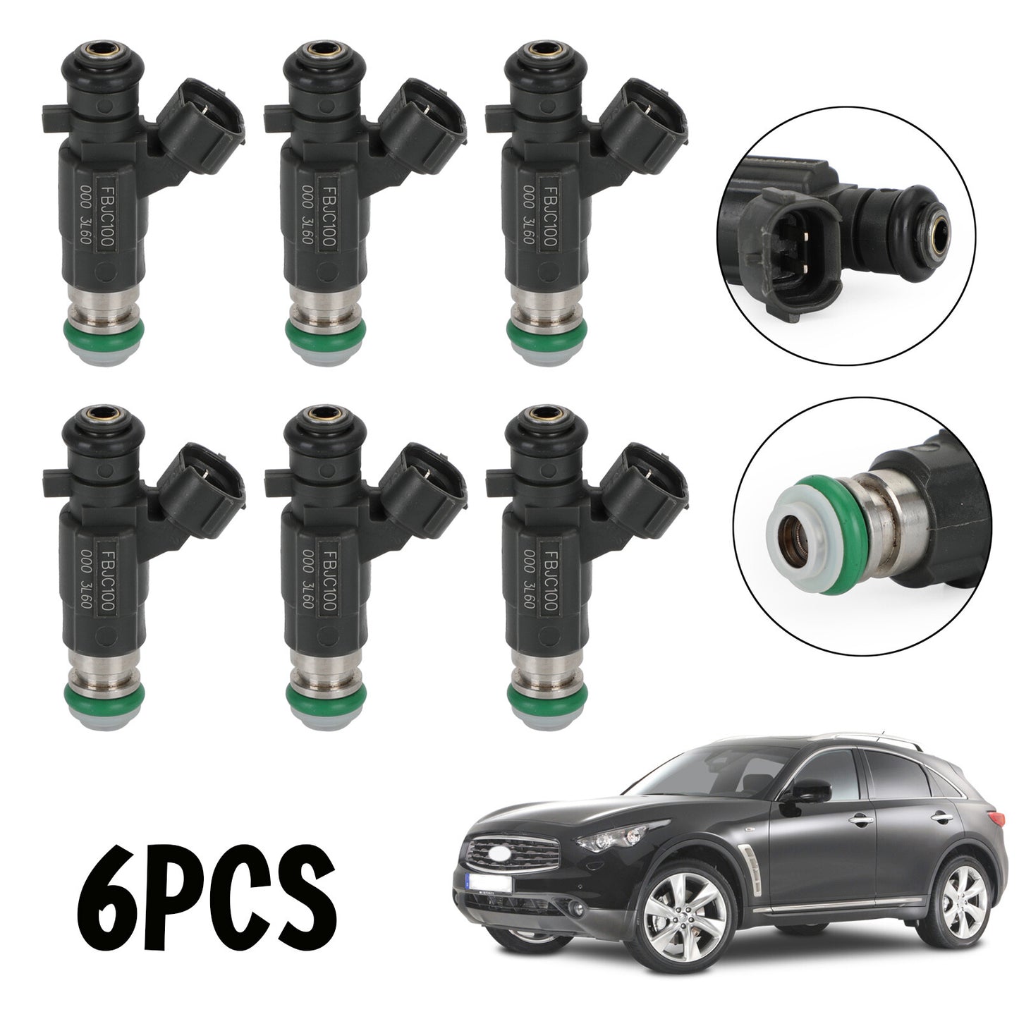 6PCS Fuel Injectors FBJC100 Fit Nissan 350Z 03-04 Fit Infiniti G35 2003-2004