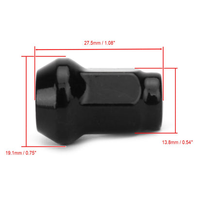 16 Pack 3/8"-24 Tapered Lug Nuts Black For Polaris Ranger 700 Rzr 900xp 800 570
