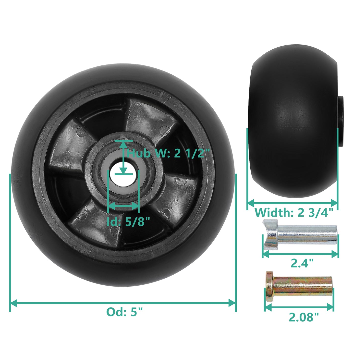 4X AM125172 Mower Deck Wheel Kit For John Deere 48" 54" 60" 72" Deck Lawn Mowers