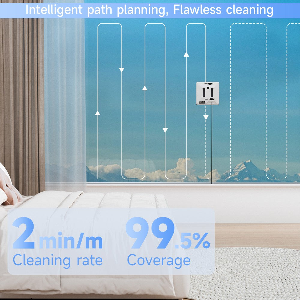 Smart Window Cleaning Robot Dual Spray Glass Cleaner Vacuum w/ Remote Control