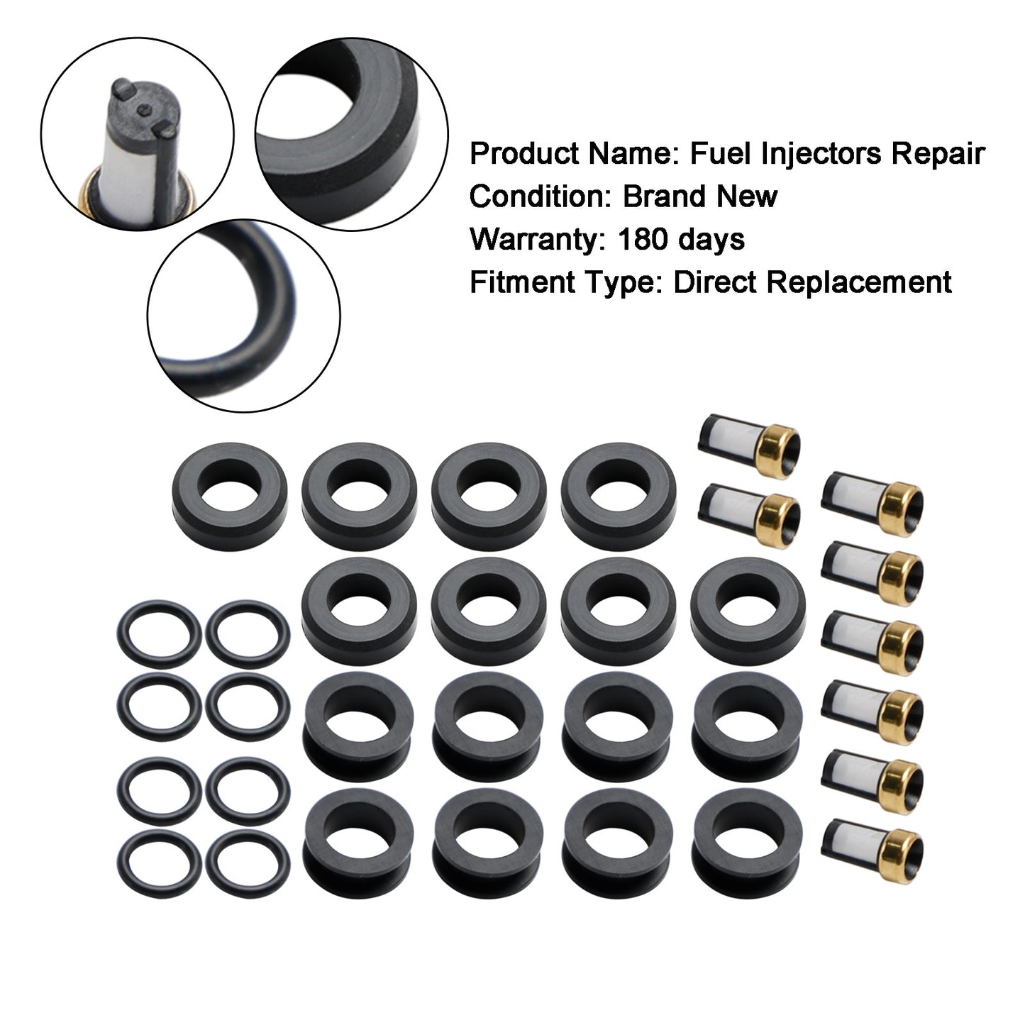 Fuel Injector Repair Kits 23250-50020 Fit Lexus LS400 SC400 4.0L V8 1992-97 US