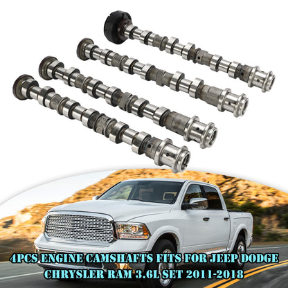 4Pcs Engine Camshafts Fits For Jeep Dodge Chrysler Ram 3.6L Set 2011-2018