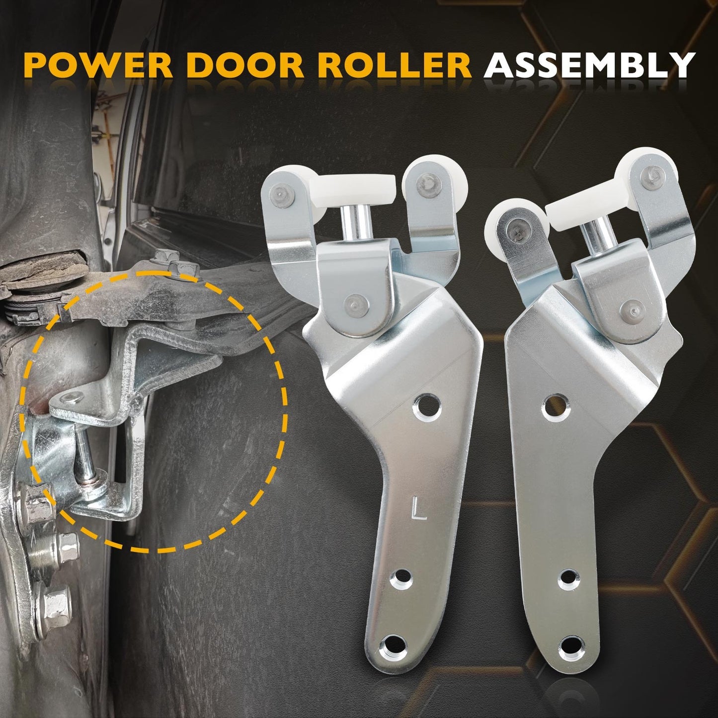 68360-08031 Bottom Sliding Door Roller Hinge Set Fit 10-21 Toyota Sienna 2.7 3.5