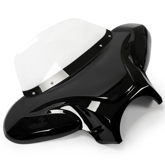 Solid Spare Fits Harley Yamaha Honda Motorcycle Front Batwing Fairing Windshield, ABS