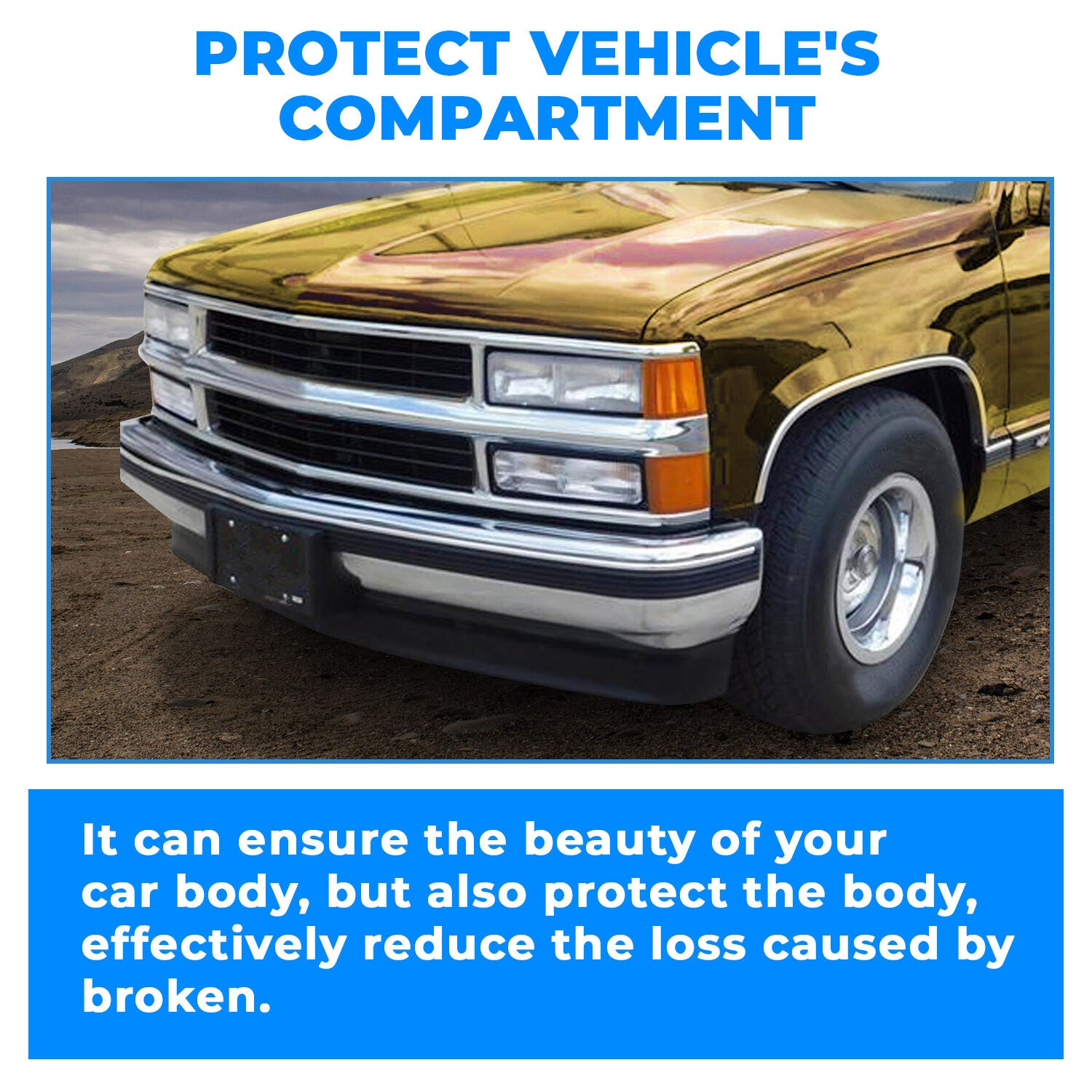 Solid Spare Front Bumper Kit Deflector For 1988-2000 Chevrolet GMC C/K 1500 2500 3500 Yukon