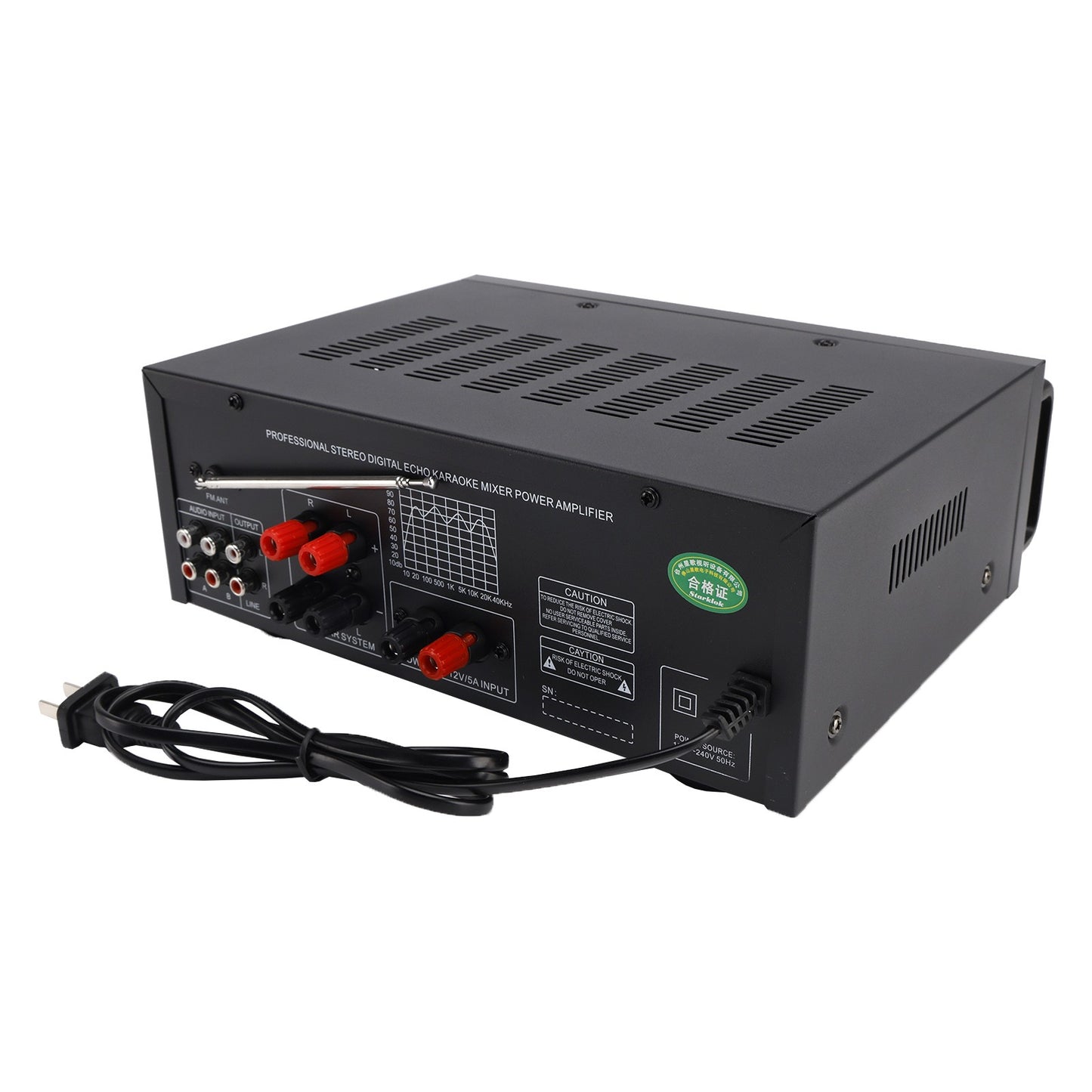 2500W Peak Stereo HiFi Power Amplifier Bluetooth5.4 Karaoke FM USB EQ Mixer 110V