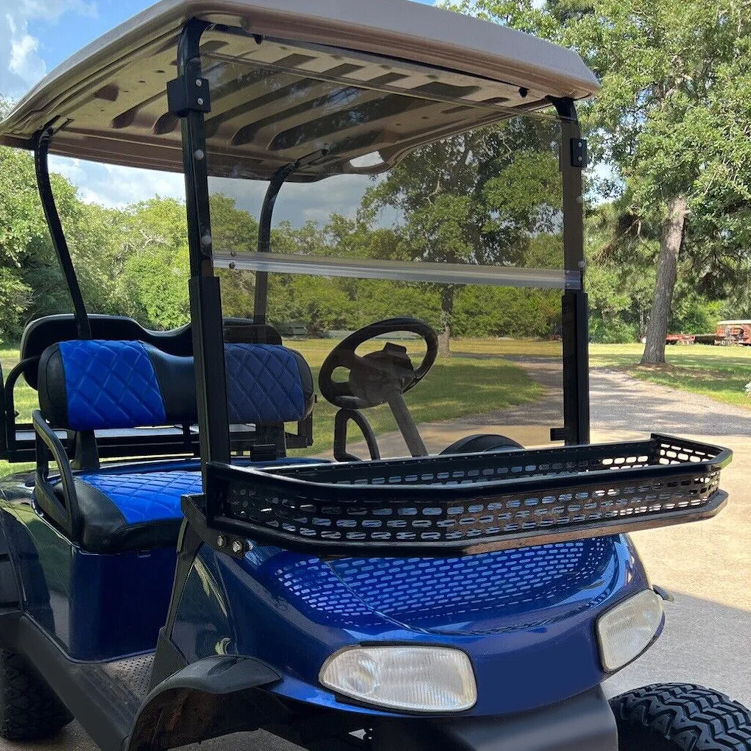 Solid Spare Tinted Foldable Windshield Golf Cart Impact Resistant For EZGO RXV 2008-up 2024