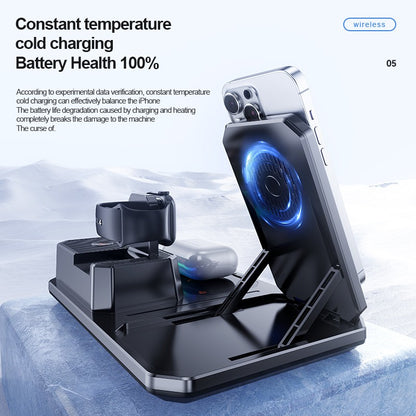6in1 Magnetic Wireless Charger Bluetooth Speaker Night Light for iPhone, iWatch
