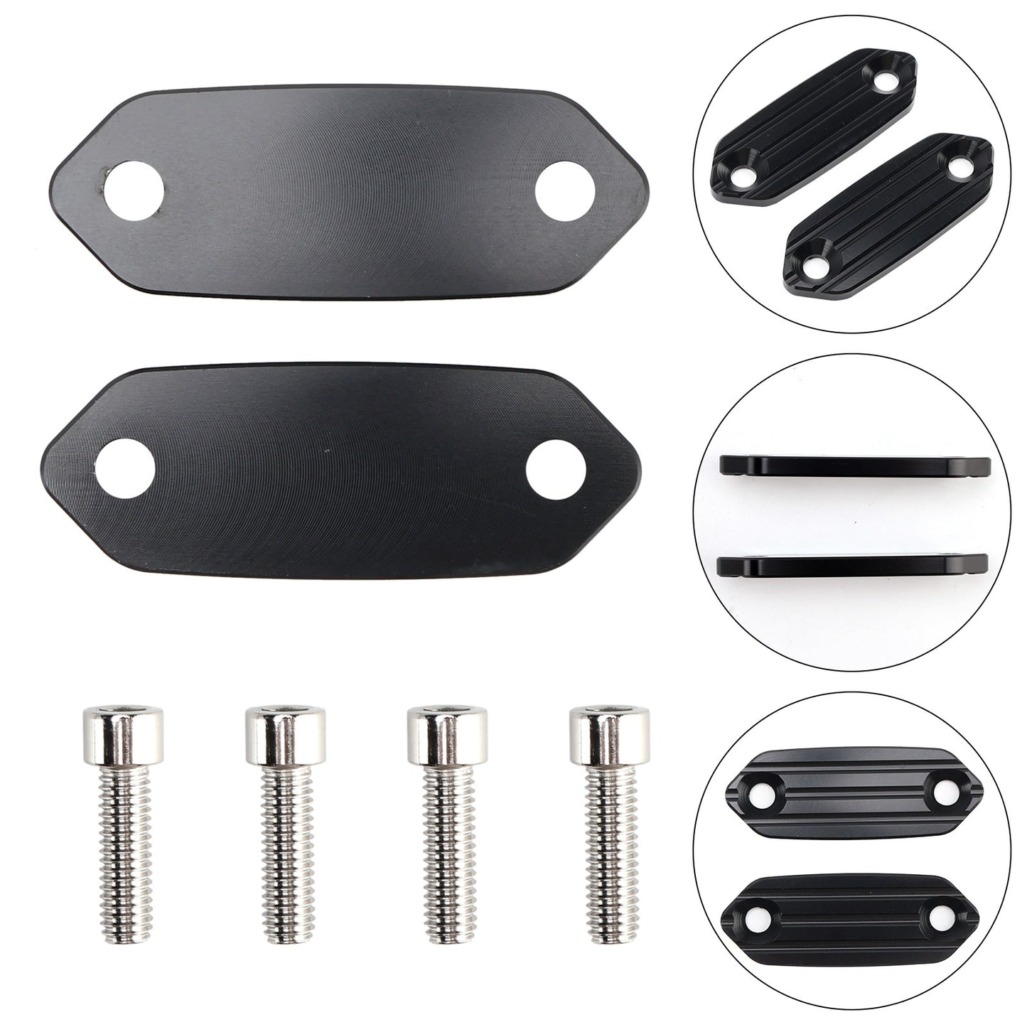 Black mirror delete block off plates fits Kawasaki Ninja 125/250/SL/300/400/650
