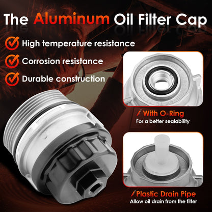 Oil Filter w/ Housing Cap Kit For 2005-21 Toyota Lexus Camry 4Runner 15620-31060