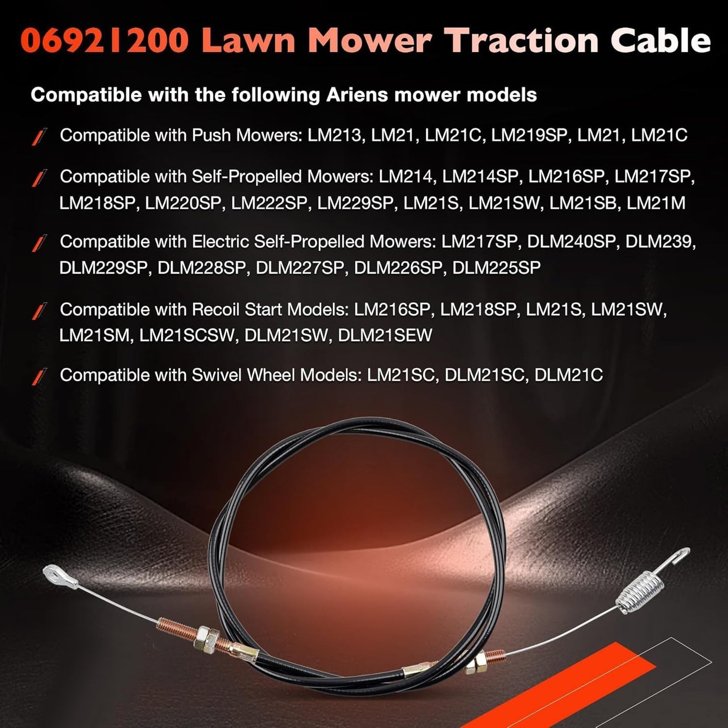 Traction Cable 06921200 For Ariens 907254 911042 911046 911047 911044 911045