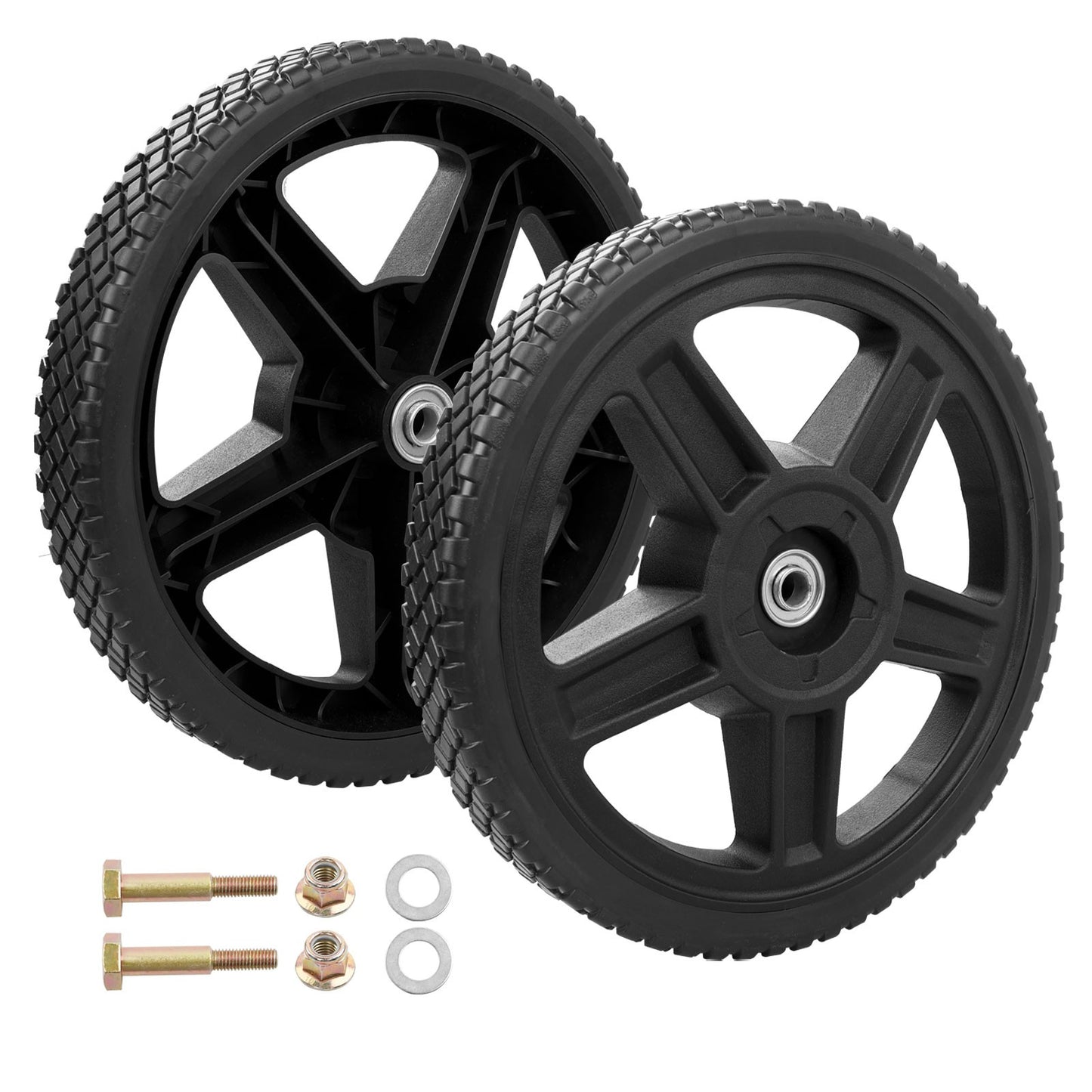 2x 12" Push Lawn Mower Plastic Wheel Fit Craftsman Mower Generator Garden Tiller