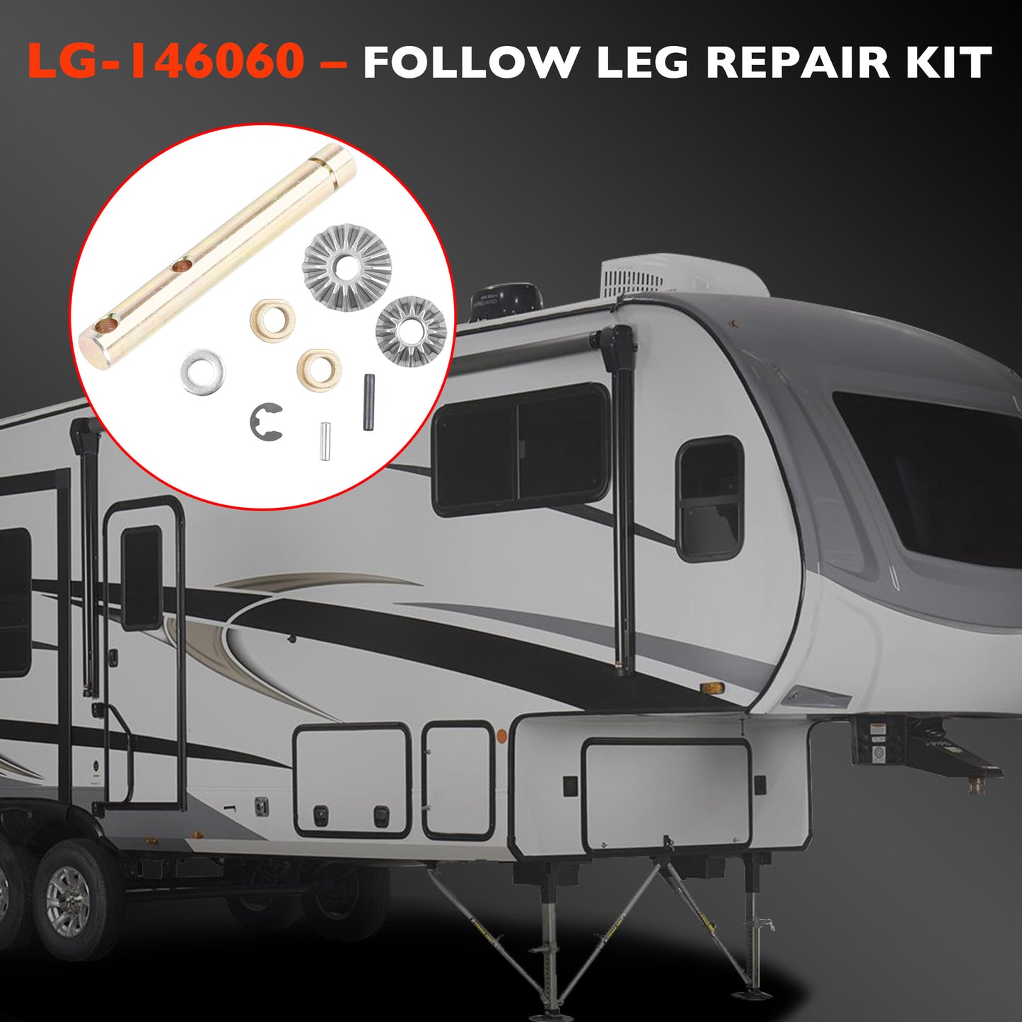 146060 Drive Shaft Power Landing Gear Repair Kit For 5th Wheel RV Follow Leg