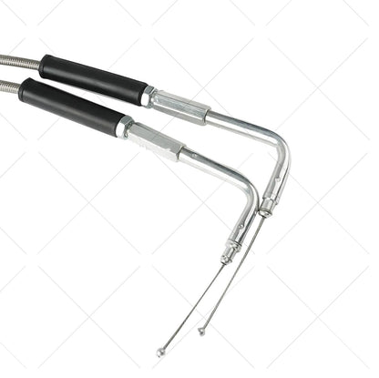42in. Stainless Steel Throttle and Idle Cable Set For Harley Davidson 56579-02A