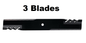Solid Spare (3) Gator Blades 596-818 for Gravely ZTXL & Ariens Zoom 54