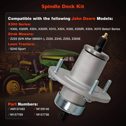 AM137483 M159146 2x Spindle Assembly For John Deere X300 Z225 M157769 M157736
