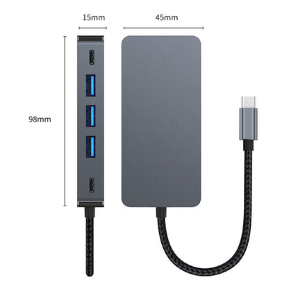 7 in 1 TYPE-C+USB3.0*3+HDMI*2+PD100W+USB-C Data Interface for MacBook iPad Pro