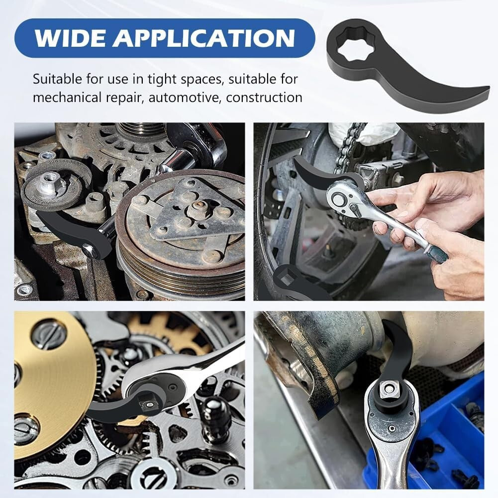 2PCS Pry Bar Wrench Adapter Head Half Shaft Removal Crowbar Ratchet Tool 1/2 in.