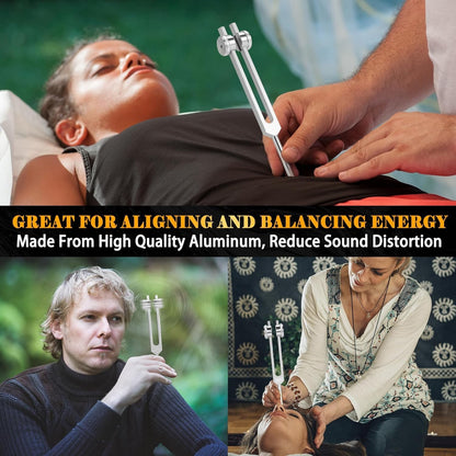 128Hz Healing Tuning Fork with Silicone Hammer Sound Therapy Musical Instrument
