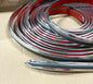 Vintage Style 5/8" Gray & Chrome Side Body Trim Molding - Formed Pointed Ends