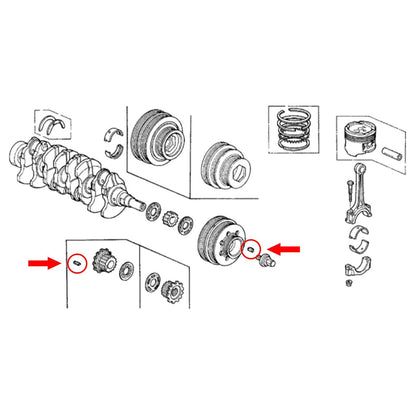 Crankshaft Pulley Key Spacer for Honda Civic Accord CRX CR-V Acura Integra (4)