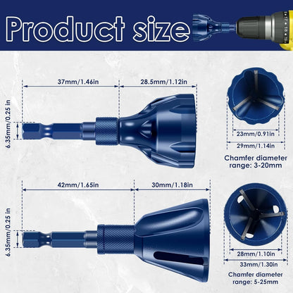 Tungsten Steel Drill Bit Deburring External Chamfer Tool Hex Shank Remove Burr