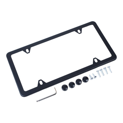 Fits For BMW License Plate Frame Stainless Steel BLACK SLIMLINE 82120010399