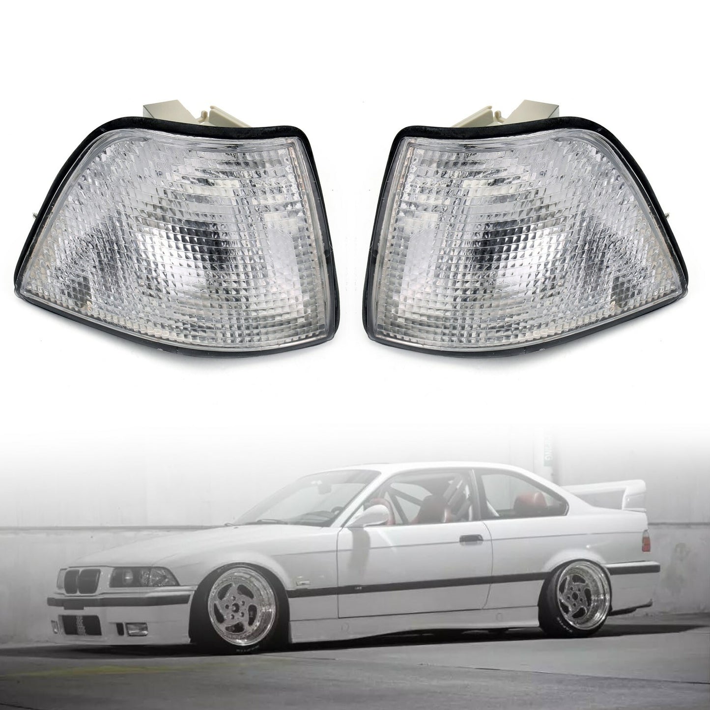 Corner Lights For Bmw E36 3-Series 4Dr Sedan/Hatchback 1992-1998 White