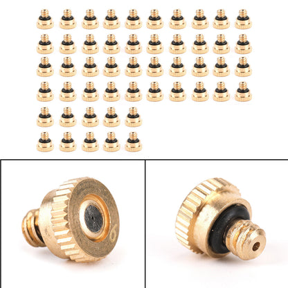 50X Brass Misting Nozzles Water Mister Sprinkle For Cooling System 0.024" 10/24