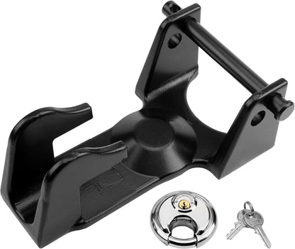Black Gooseneck Trailer Lock w/ key lock for RVs Livestock Haulers Trailers