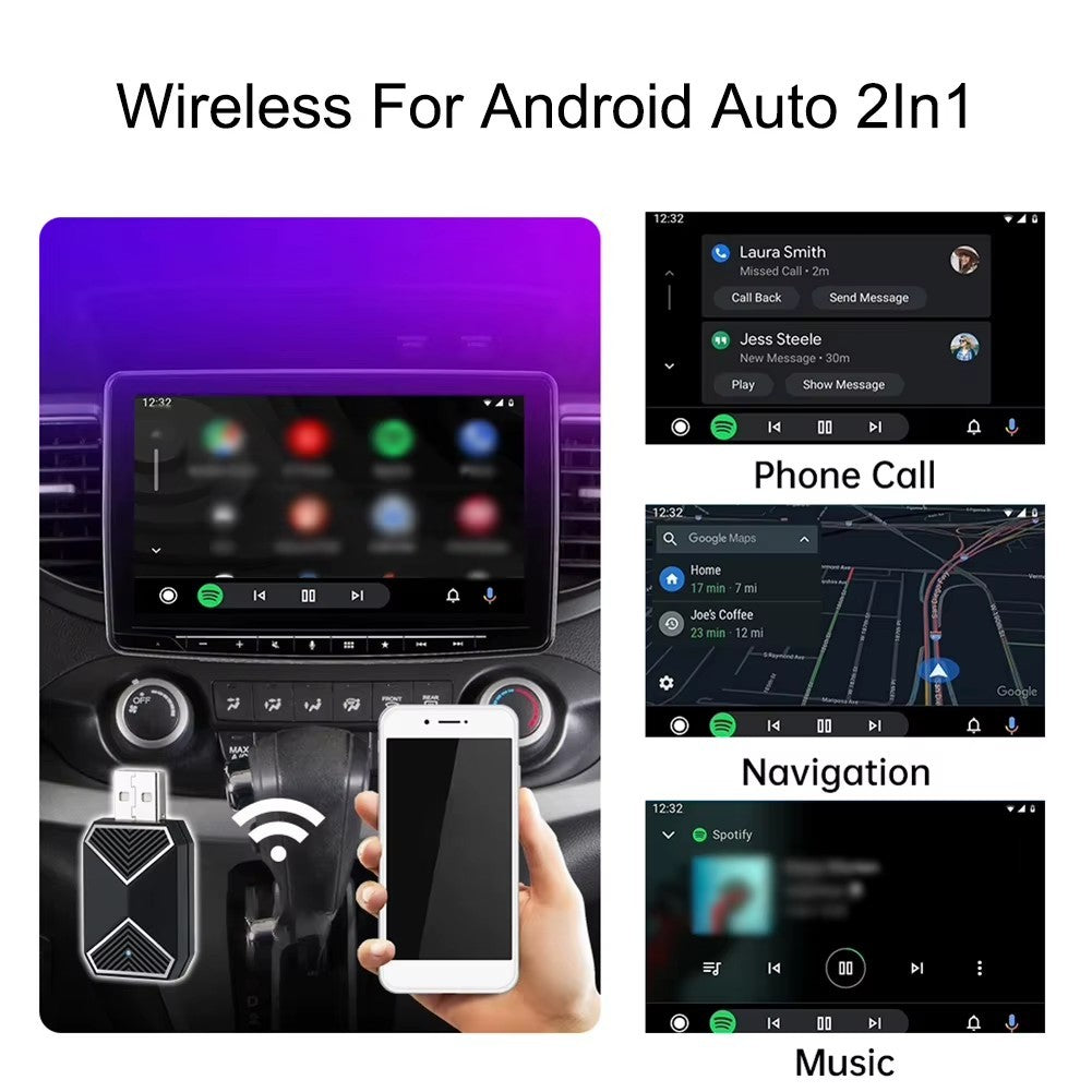 Mini Wireless CarPlay Adapter For Android Auto &Apple USB Car Dongle Connect Box
