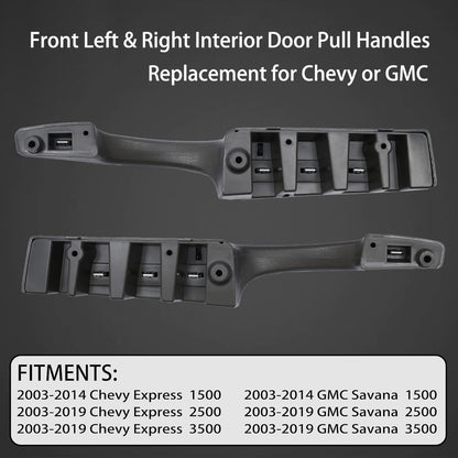 Interior Pull Door Handle Kit Fit 03-19 Chevy Express GMC Savana 1500 2500 3500