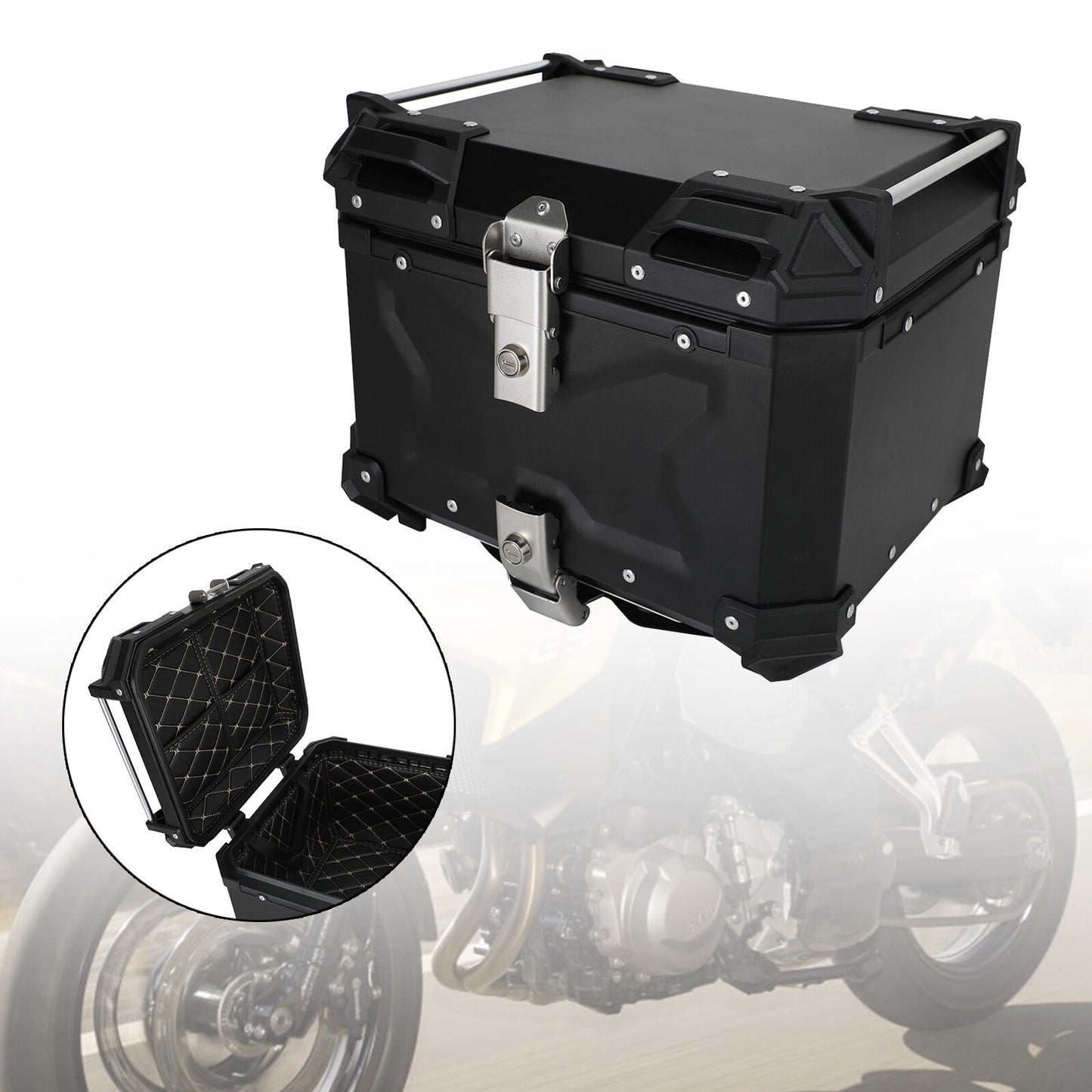 Tail Box Top Luggage Box Pack Trunk Universal 45L For Bmw R1200Gs R1250Gs F750Gs
