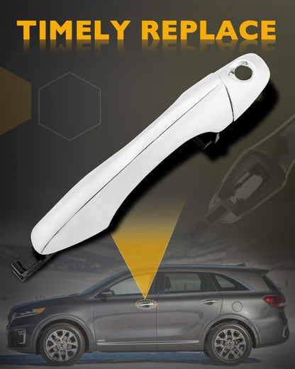 4X Exterior Door Handles Front Rear LH RH w/ End Cap Cover Fit 16-20 Kia Sorento