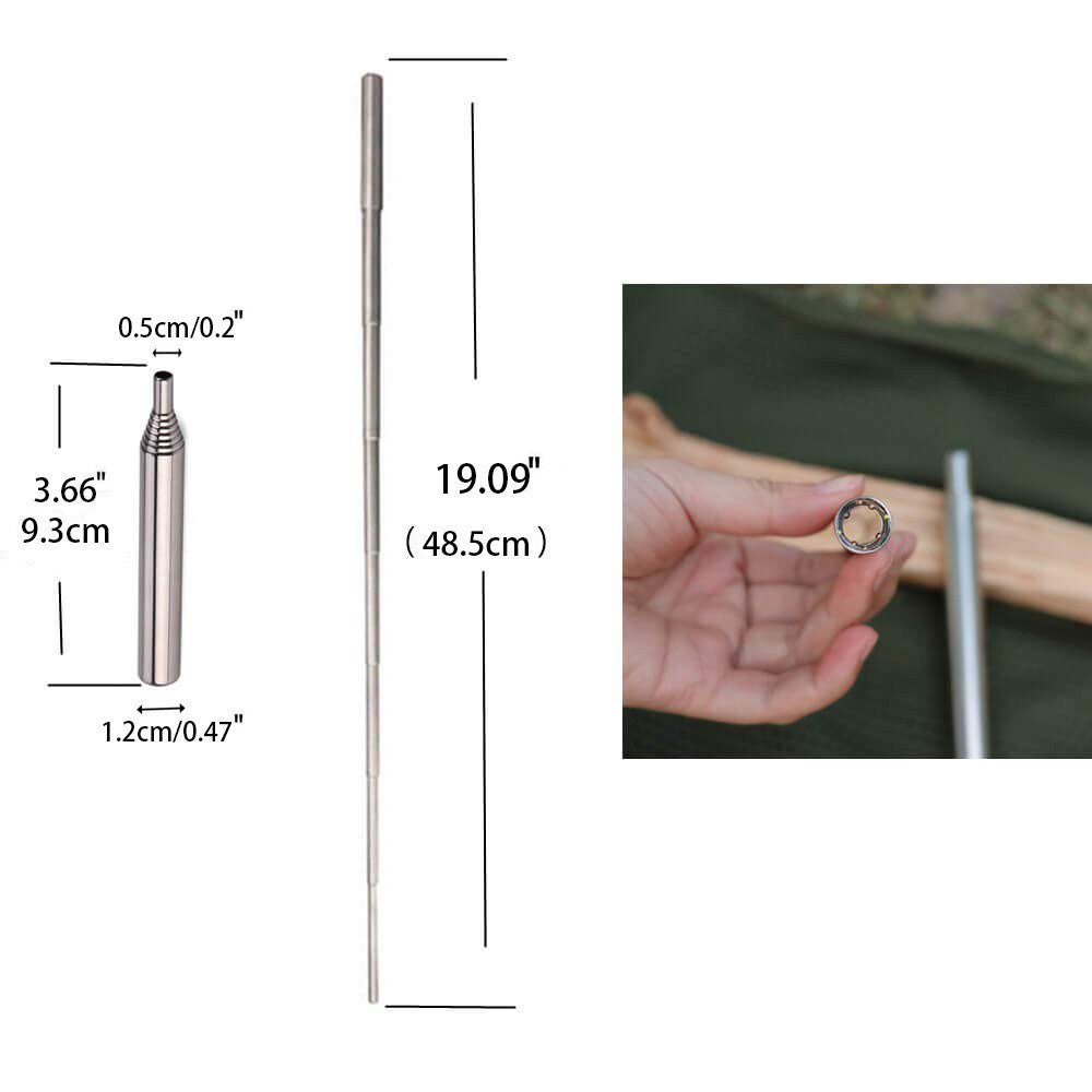 2Pcs Outdoor Bellow Collapsible Fire Tools Kit Camping Survival Blow Fire Tube