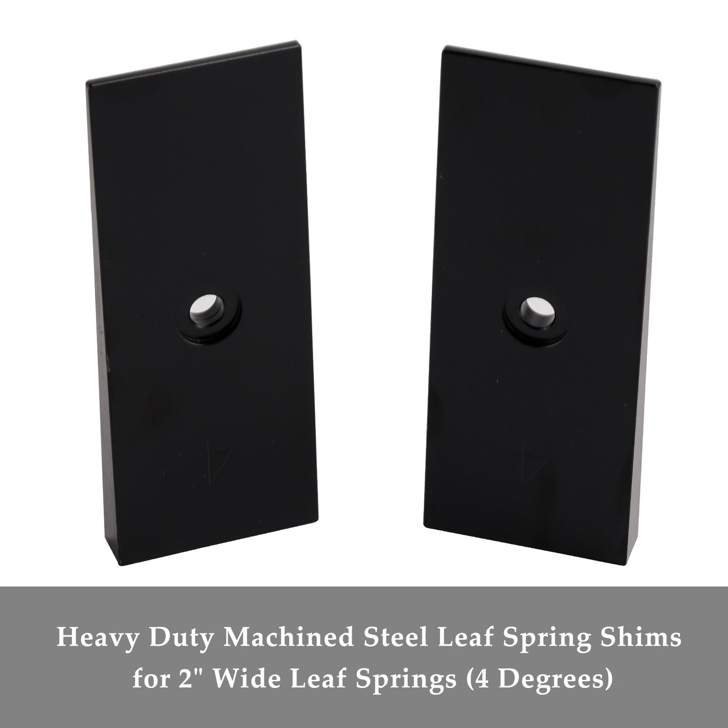 2PCS 2" Wide 4°Degree Steel Leaf Spring Degree Shims Black~·