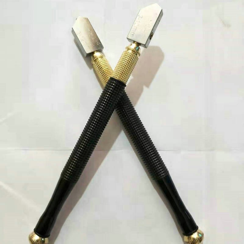 2X Diamond Glass Cutter Metal Handle Oil Feed Cutting Tool Steel Blade