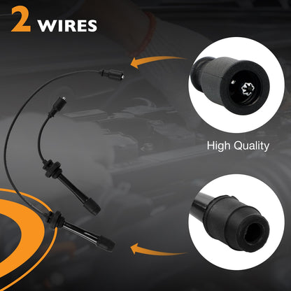 2x UF407 Ignition Coil Pack & Spark Plug & Wire Set For 01-05 Mazda Protege 2.0L