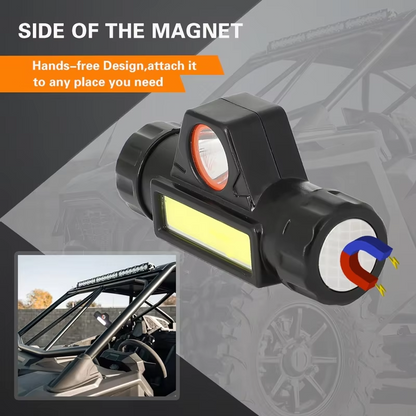 2PCS US Flag Black Roll Bar Grab Handles with Light For Jeep Wrangler TJ JK JL