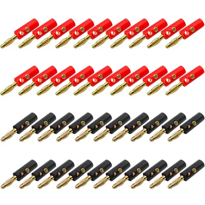 40PCS 4mm Gold Plated Banana Plugs Audio Jack Speaker Wire Cable Screw Connector