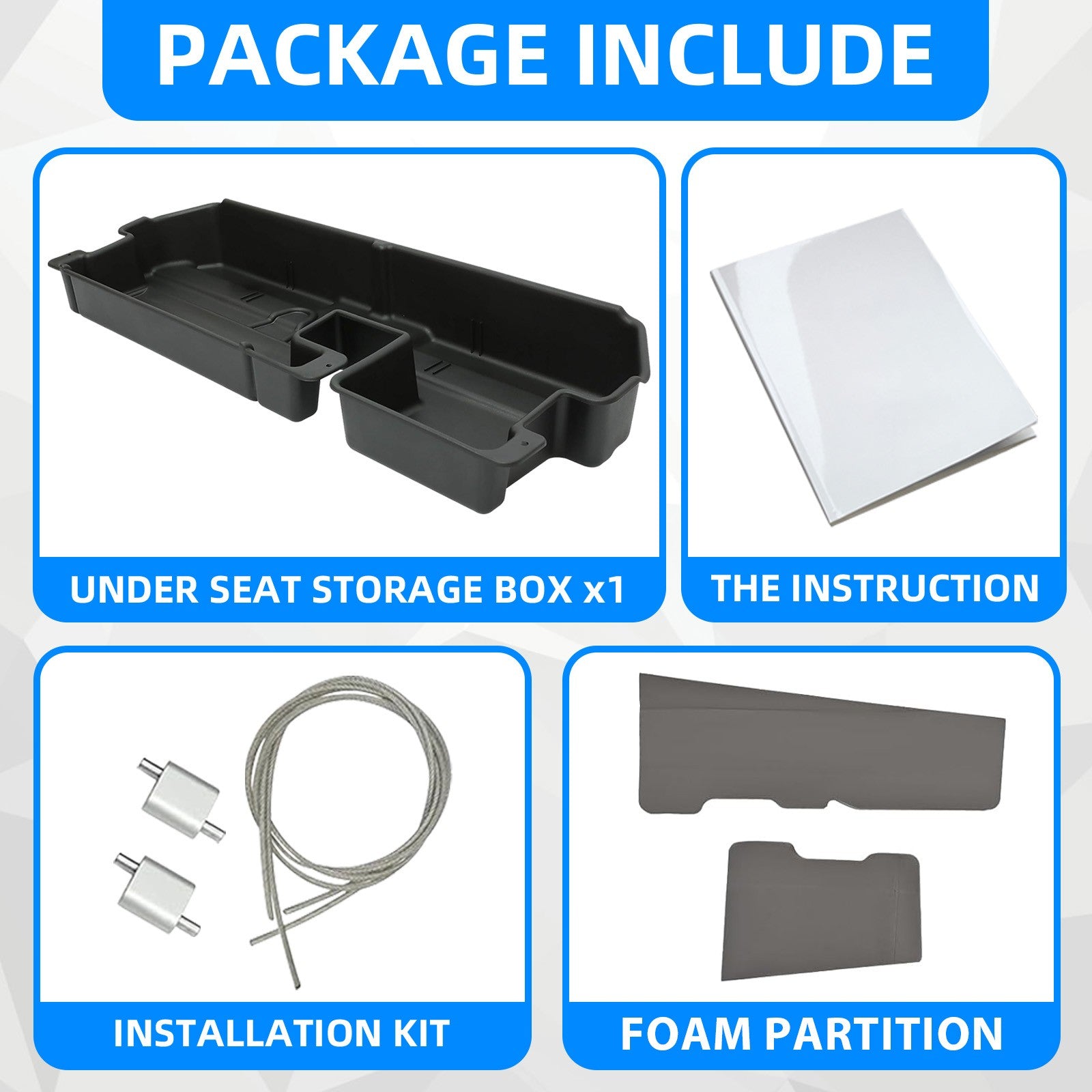 Solid Spare For Toyota Tundra Double Cab 2007-2021 Under Seat Storage Box