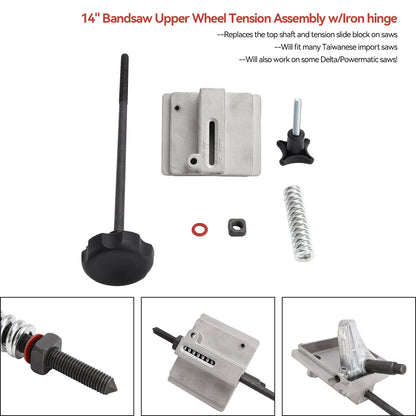 14" Bandsaw Upper Wheel Tension Assembly w/Iron Hinge For Delta/Powermatic