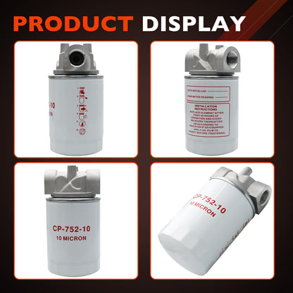 3/4"NPTF Oil Filter w/ 10 Micron Hydraulic For Tractors Log Splitters CP-752-10