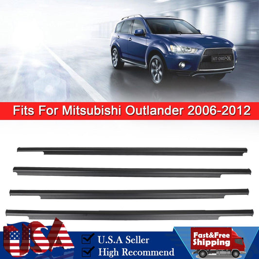 4x Car Outside Window Weatherstripeal Belt Moulding For Mitsubishi Outlandr2